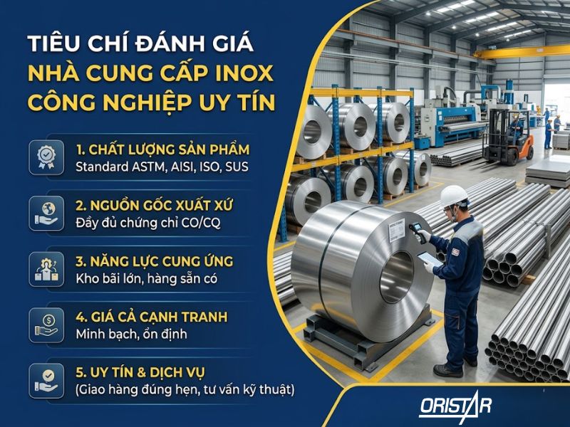 Tiêu chí đánh giá nhà cung cấp inox công nghiệp uy tín
